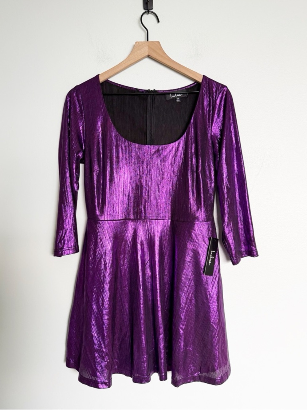 ASOS Radiant Spark Purple Metallic Skater Dress